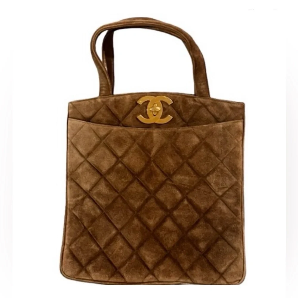 CHANEL Vintage iconic Gold and Brown Tweed skirt (only) gripoix bejeweled button
